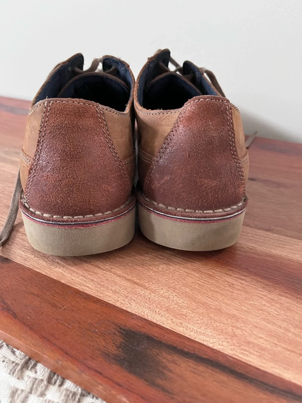 Clarks Collection Vargo Plain Dark Tan Leather‎ Oxfords Mens 12 M Brown Lace Up